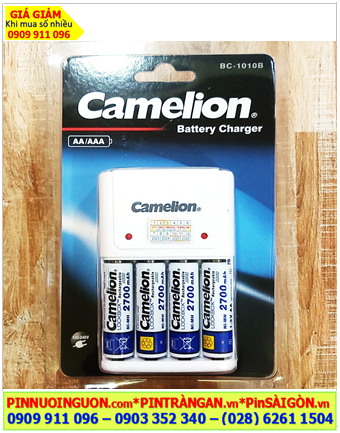 Camelion BC-1010B (4NH-AA2700LBP2) Bộ sạc pin AA kèm 4 pin sạc Camelion AA2700mAh 1.2v LOCKBOX